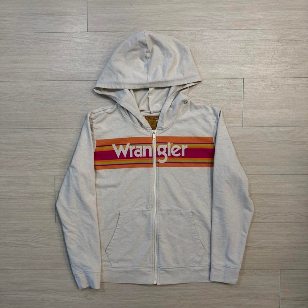 Vintage Wrangler Retro Look Off White Full Zip Hoodie Women's Size XXL